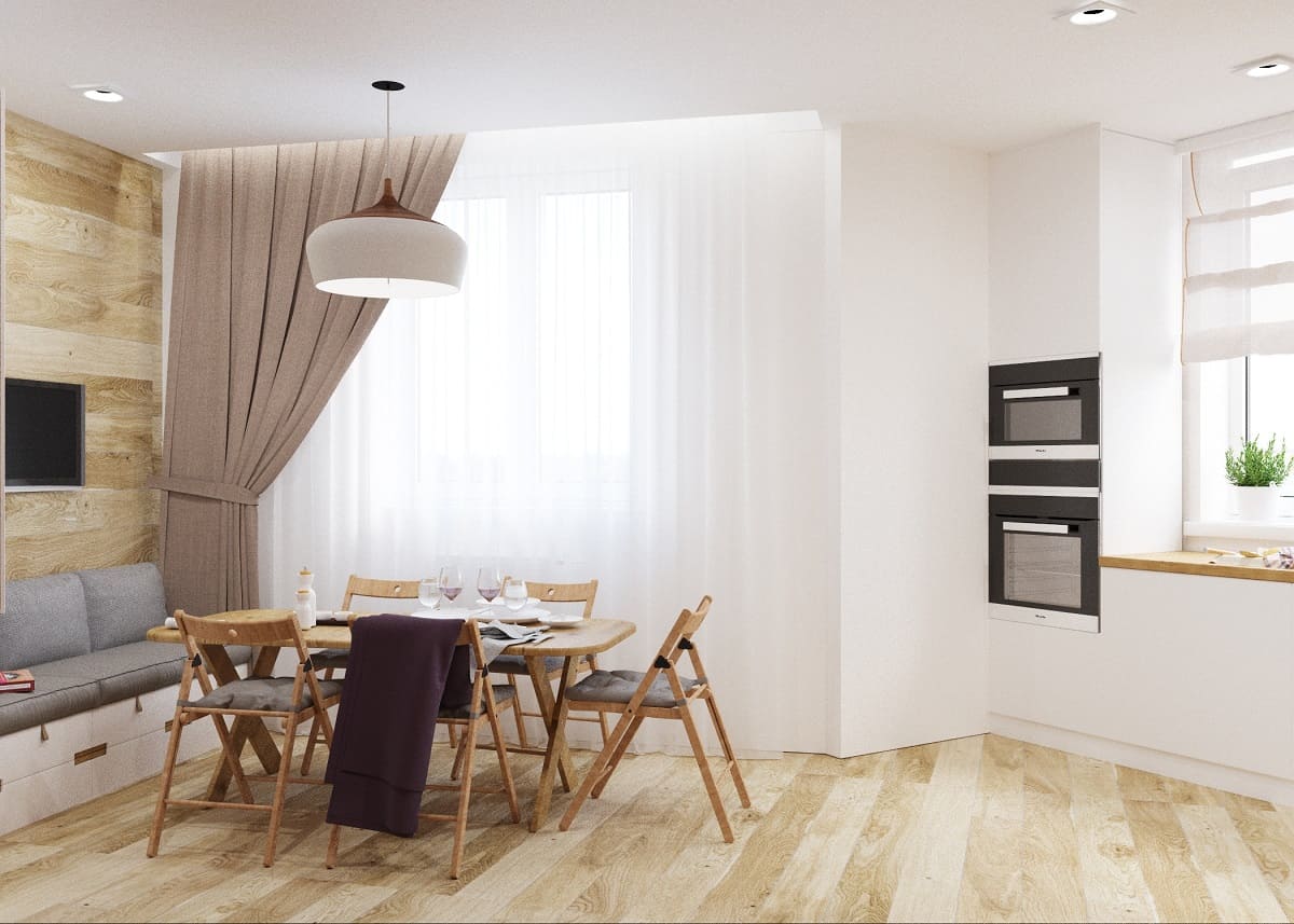 интерьер дизайн проект однокомнатная квартира для семейной пары 