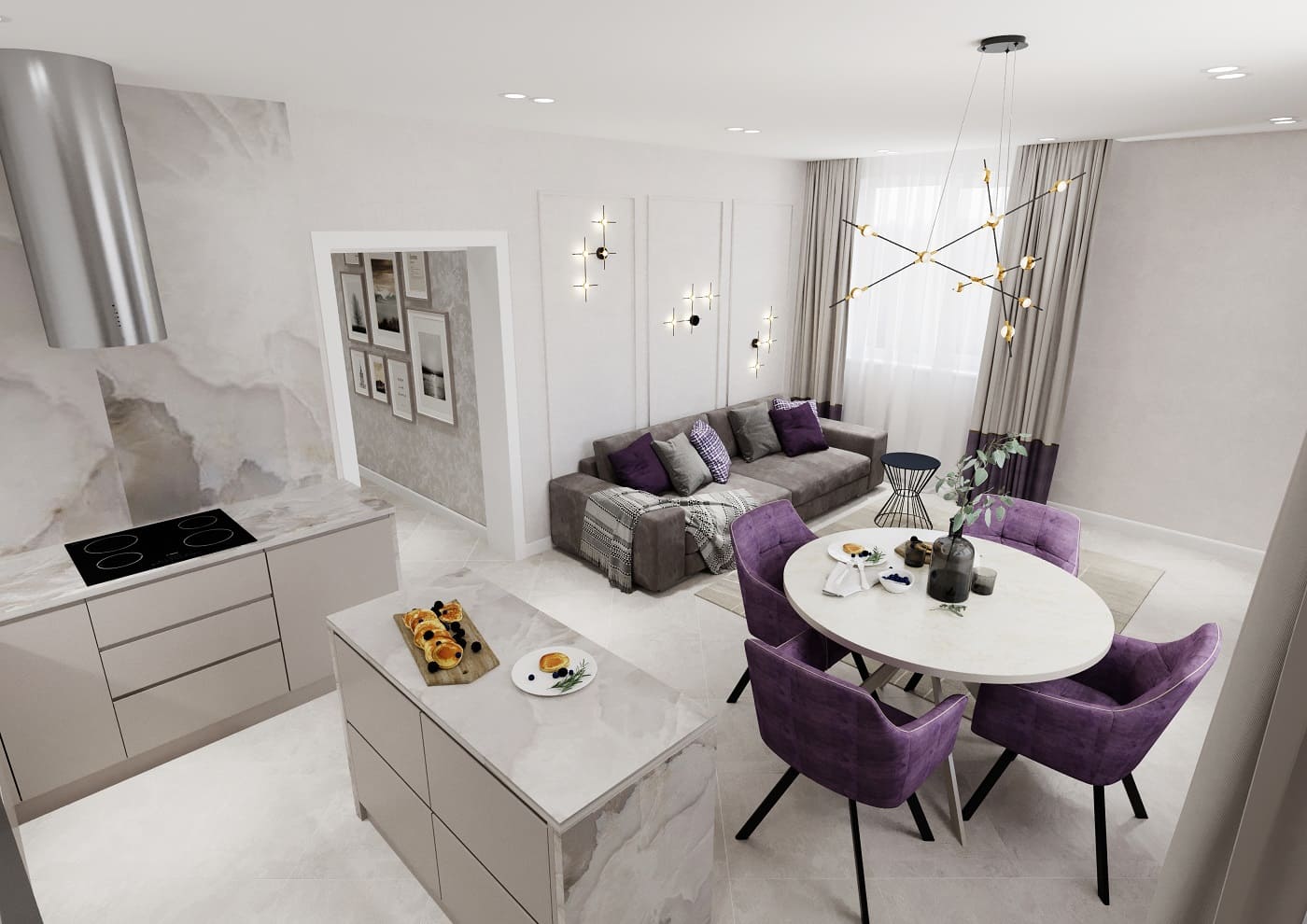 интерьер дизайн проект Дом для молодой семьи Нягань