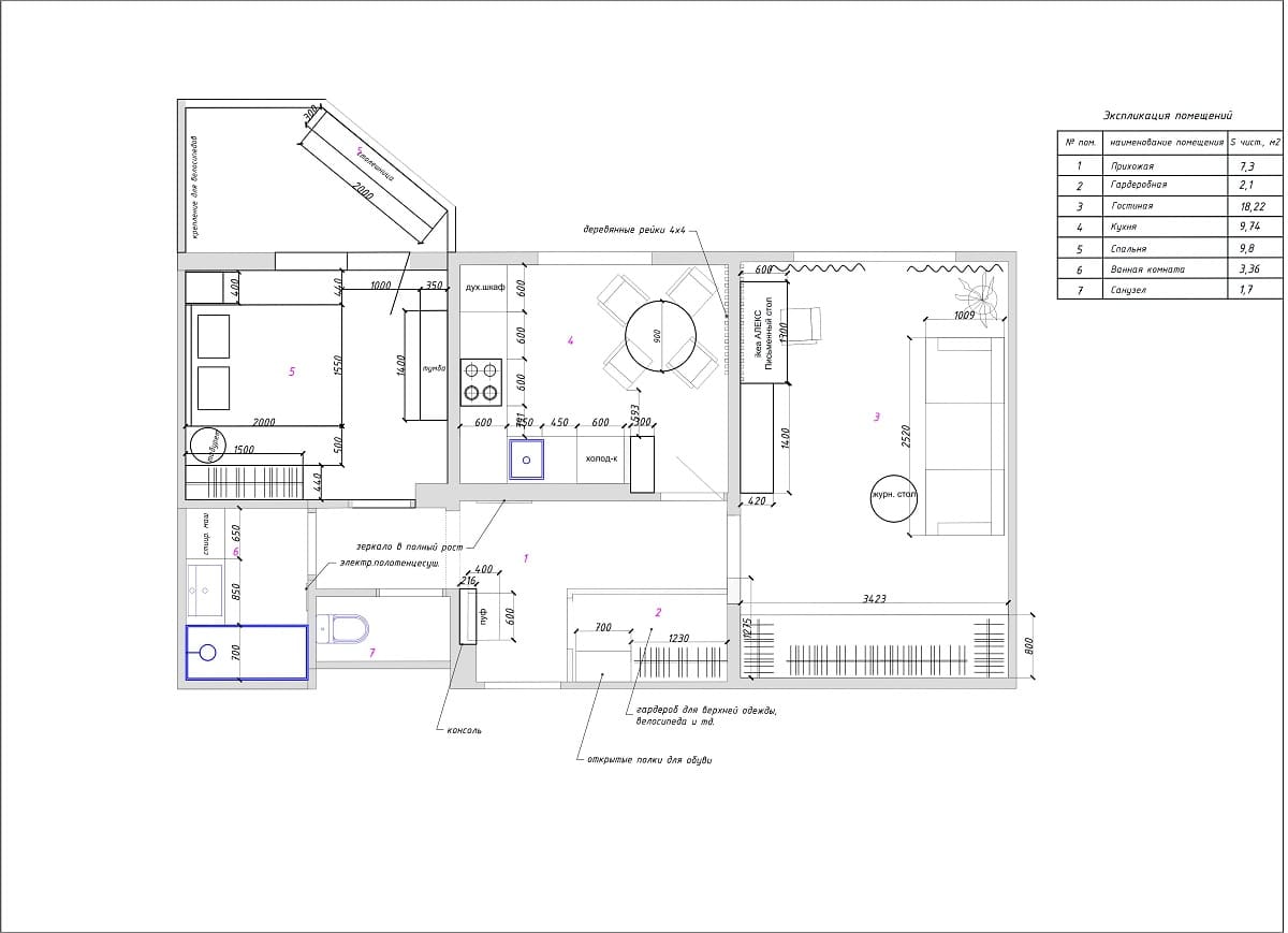 интерьер дизайн проект квартира для студента